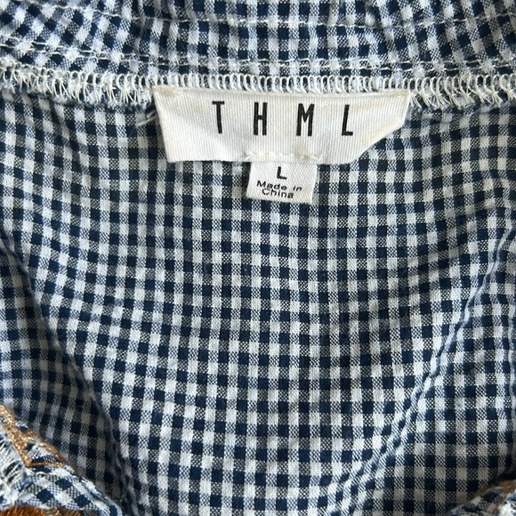 THML checkered gingham babydoll top with tiered bottom size large - Picture 6 of 10